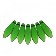 Czech Glass Daggers beads 5x16mm Chrysolite matted